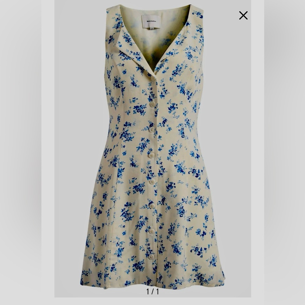 Reformation Rilynn Floral Front Button Minidress